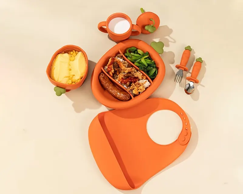 ​Silicone Baby Feeding Set - One-stop scientific feeding, safeguarding baby's growth in independent eating.