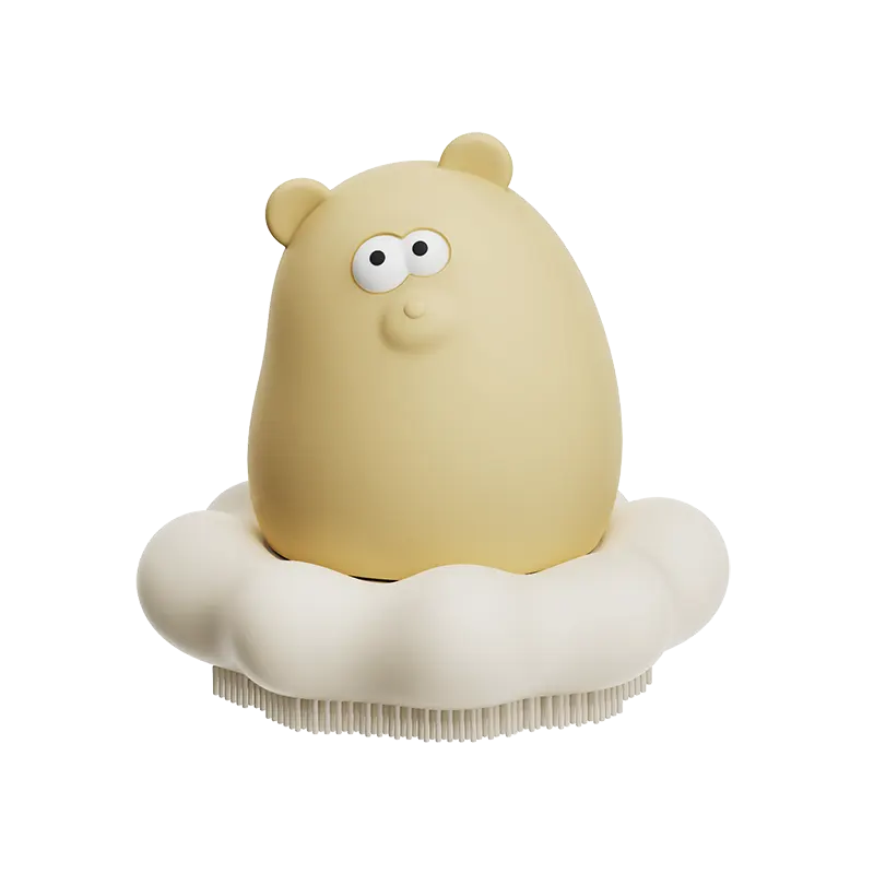 Bear Shape Baby Bath Toy with Brush