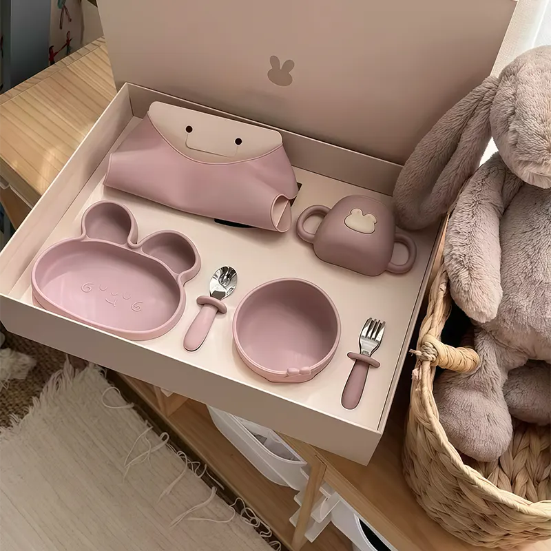 Bunny Shaped Silicone Baby Feeding Set