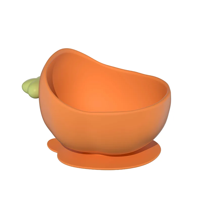 Carrot Shaped Suction Silicone Baby Bowl