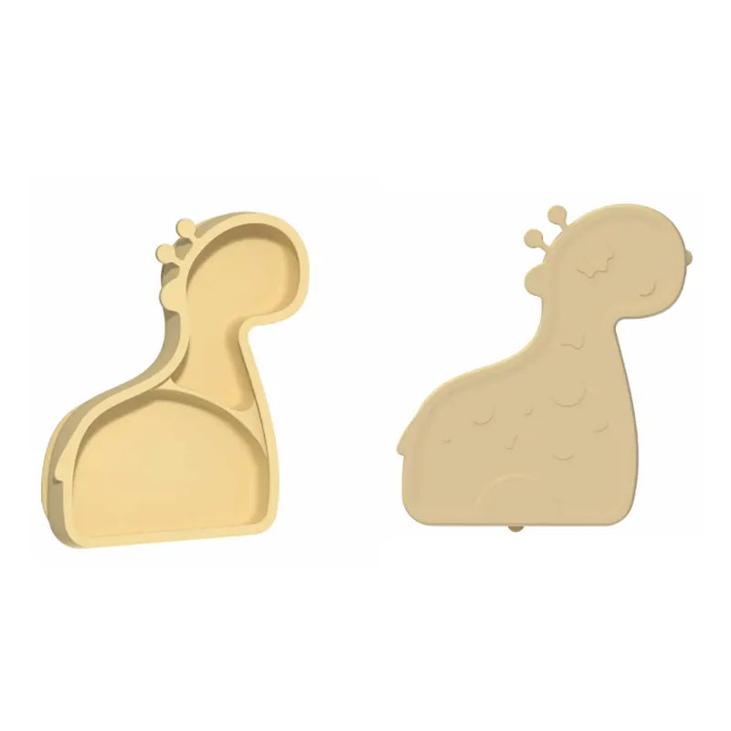 Giraffe Shaped Silicone Baby Plate