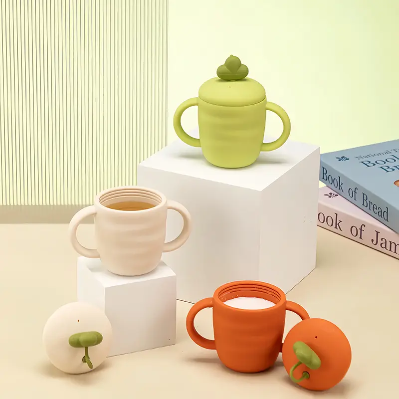 Carrot Shaped Silicone Baby Straw Training Cup