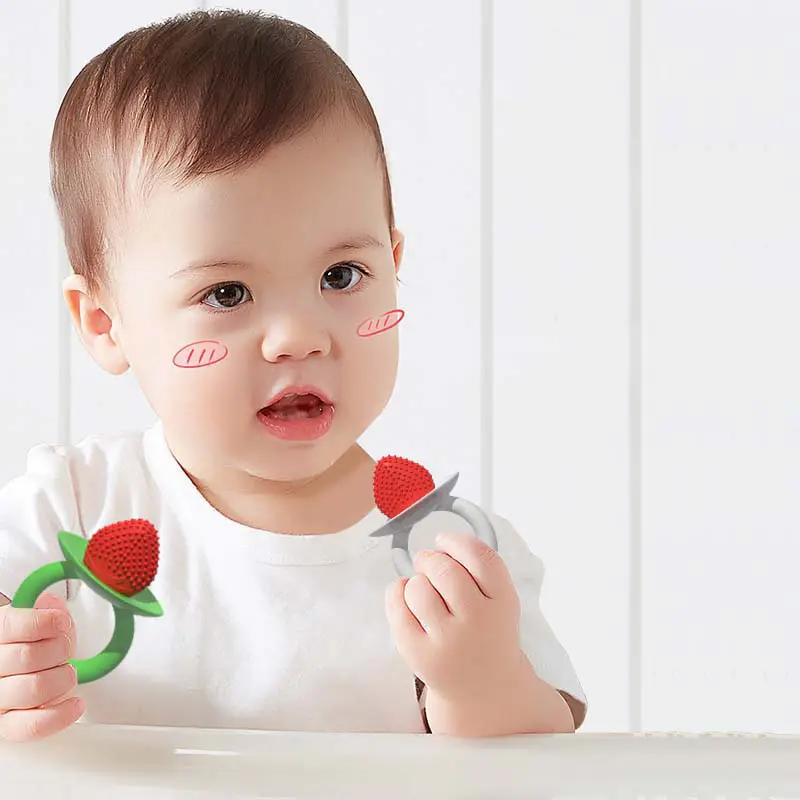 Strawberry Shaped Silicone Baby Teether