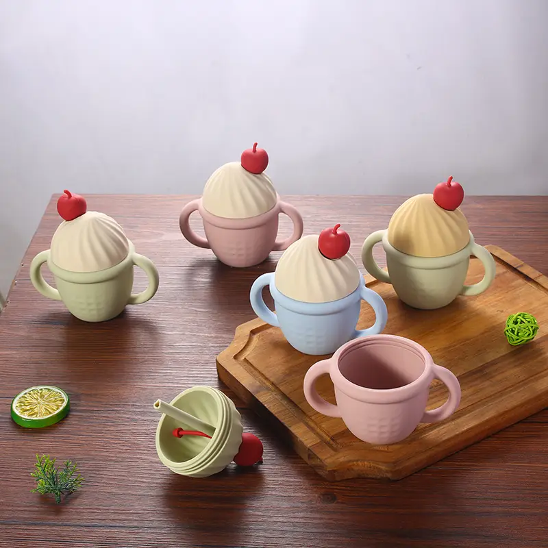 Ice Cream Shaped Silicone Baby Training Cup