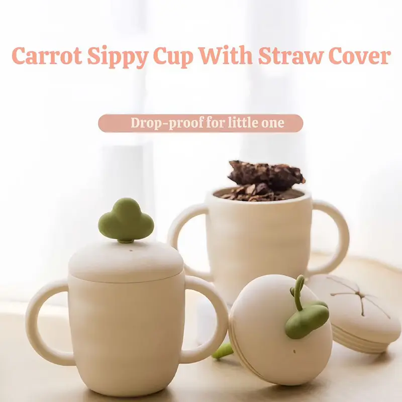 Carrot Shaped Silicone Baby Straw Training Cup