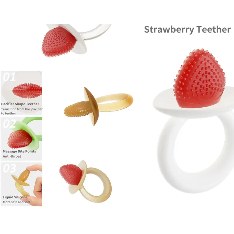 Strawberry Shaped Silicone Baby Teether