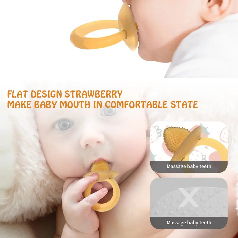 Strawberry Shaped Silicone Baby Teether