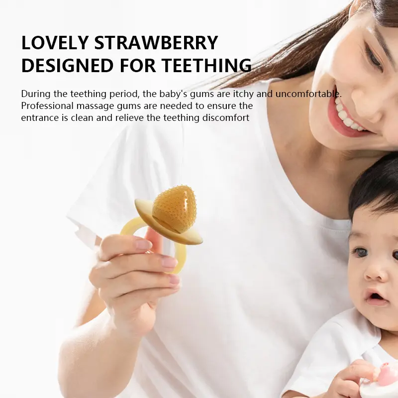 Strawberry Shaped Silicone Baby Teether