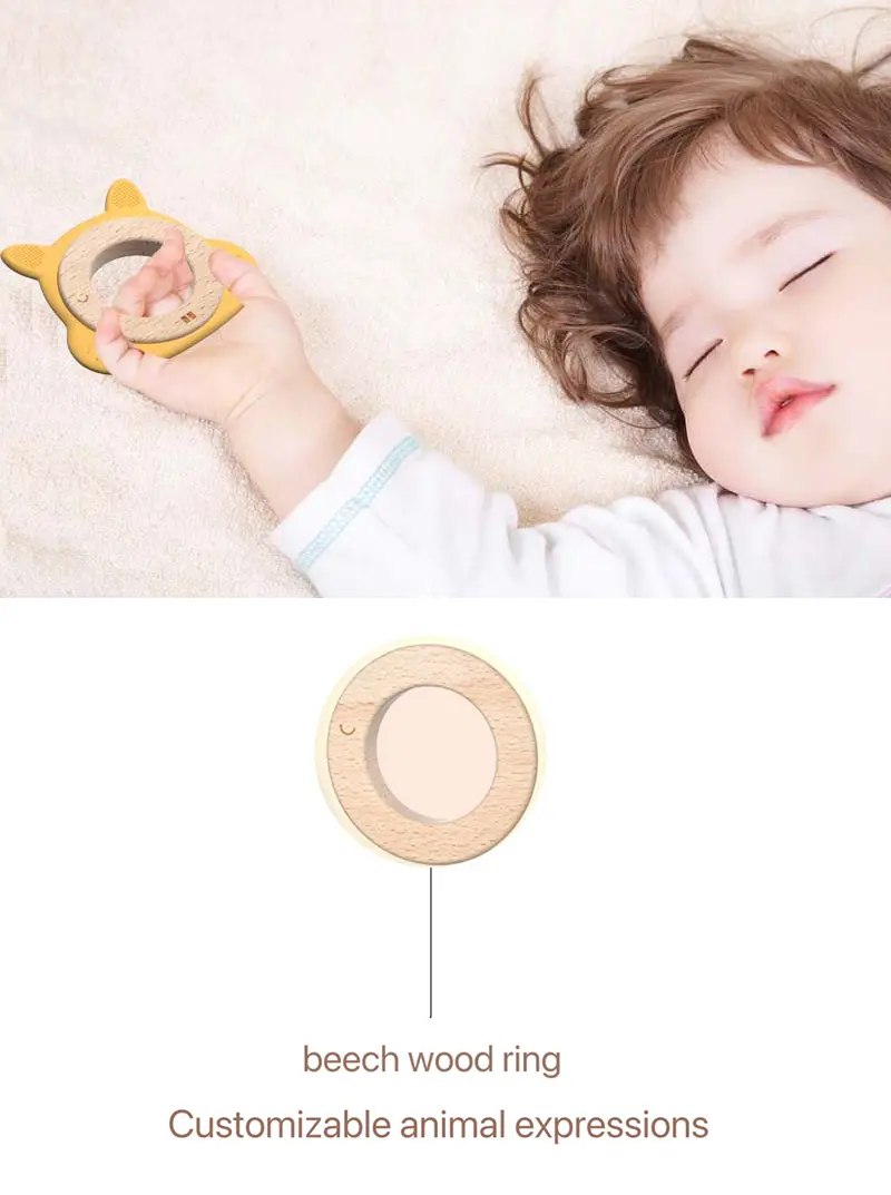 Snail Shaped Silicone and Wood Baby Teether