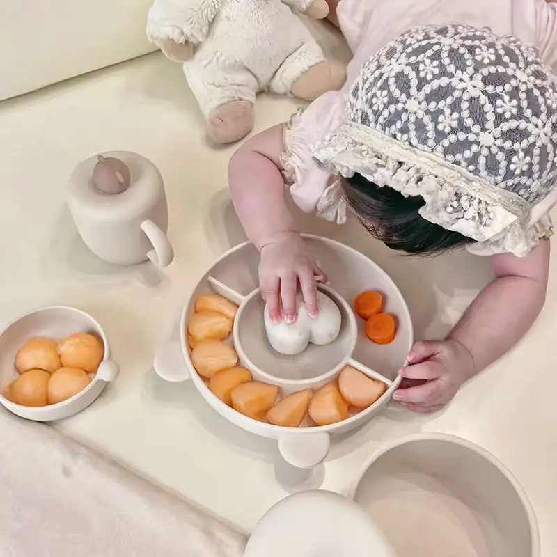 Bear Shaped Silicone Baby Feeding Set