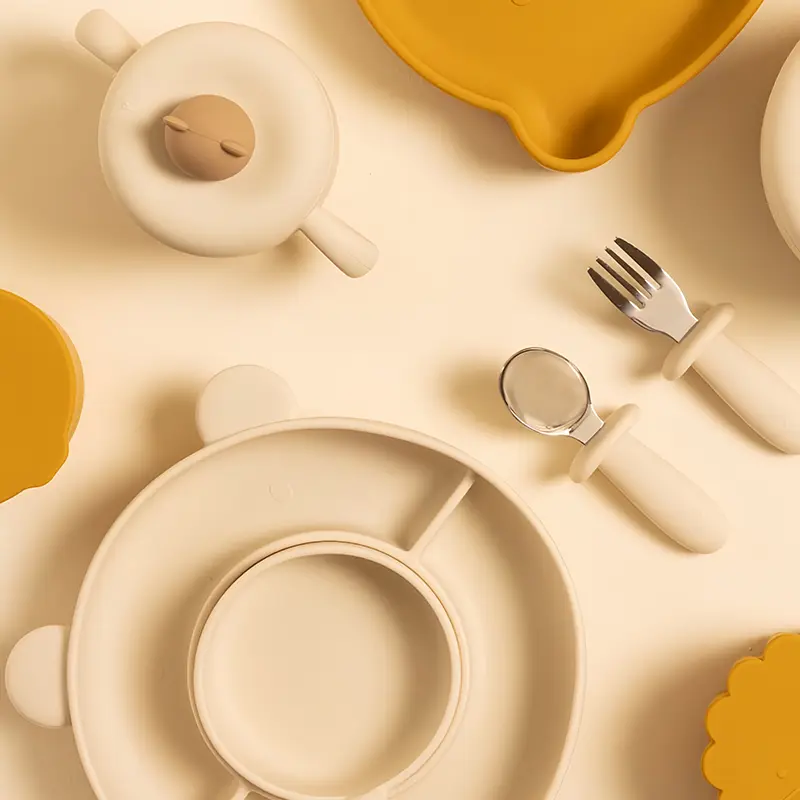 Bear Shaped Silicone Baby Plate