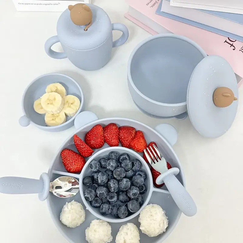 Bear Shaped Silicone Baby Feeding Set