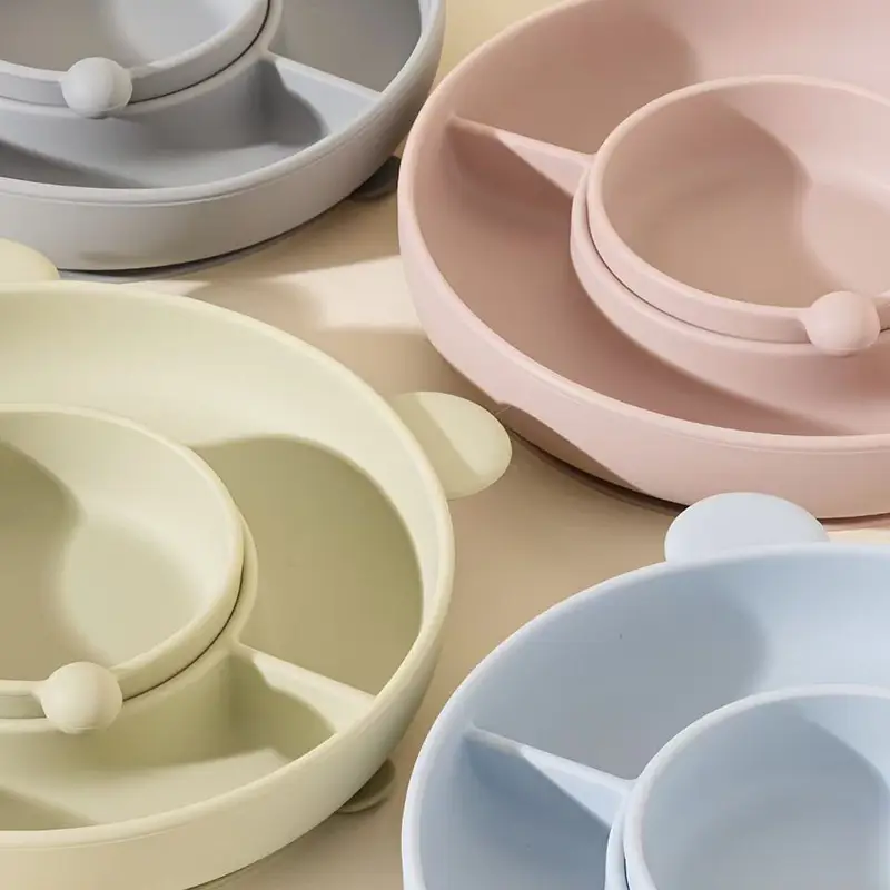 Bear Shaped Silicone Baby Plate