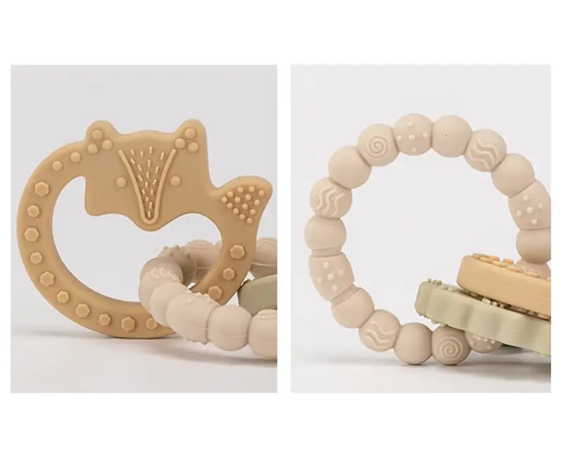 Fox and Hedgehog Ring Shaped Silicone Baby Teethers