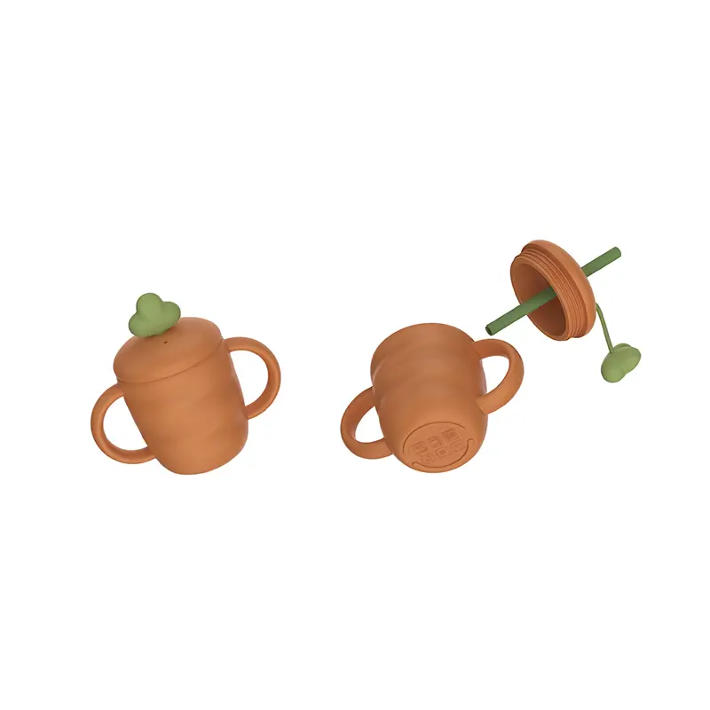 Carrot Shaped Silicone Baby Straw Training Cup