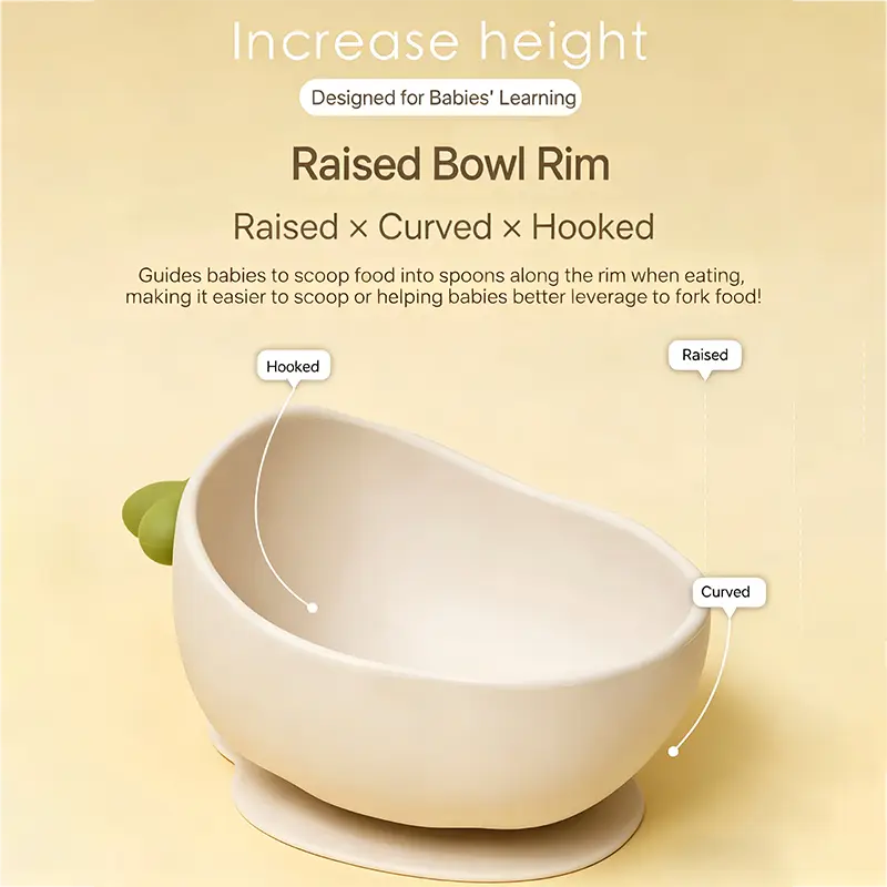 Carrot Shaped Suction Silicone Baby Bowl
