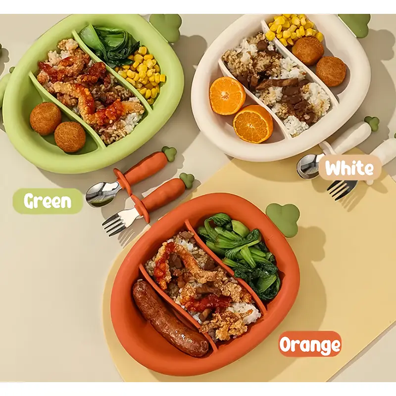 Carrot Shaped Silicone Baby Plate