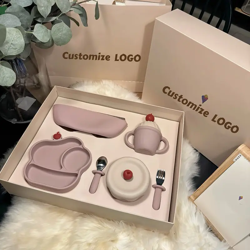 Ice Cream Shaped Silicone Baby Feeding Set