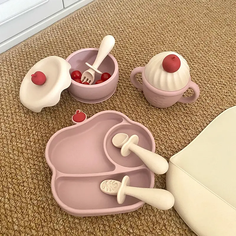 Ice Cream Shaped Silicone Baby Feeding Set