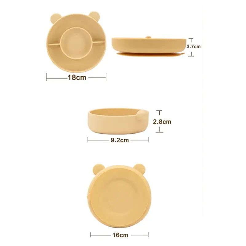 Bear Shaped Silicone Baby Plate