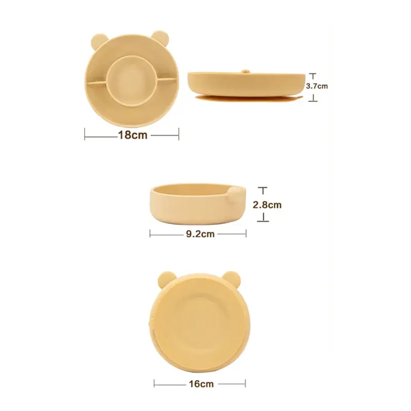 Bear Shaped Silicone Baby Feeding Set