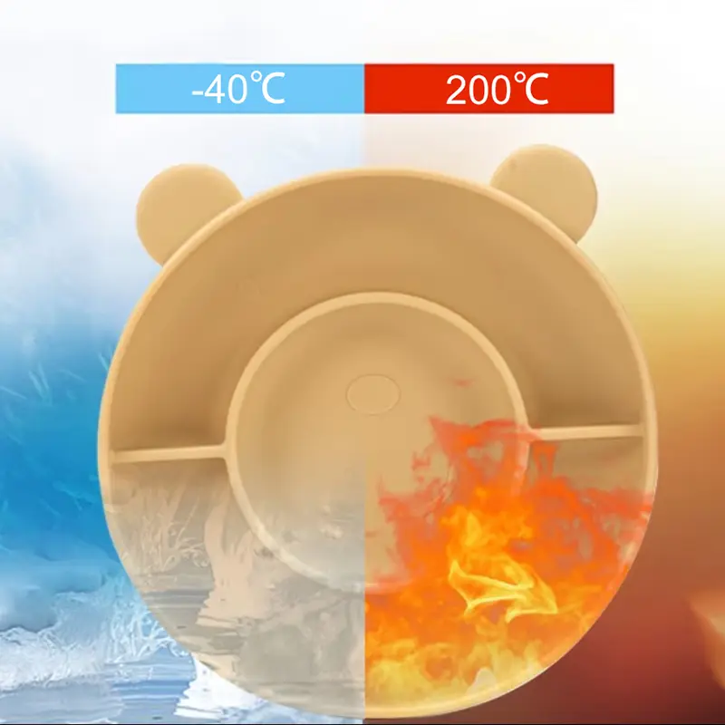 Bear Shaped Silicone Baby Plate