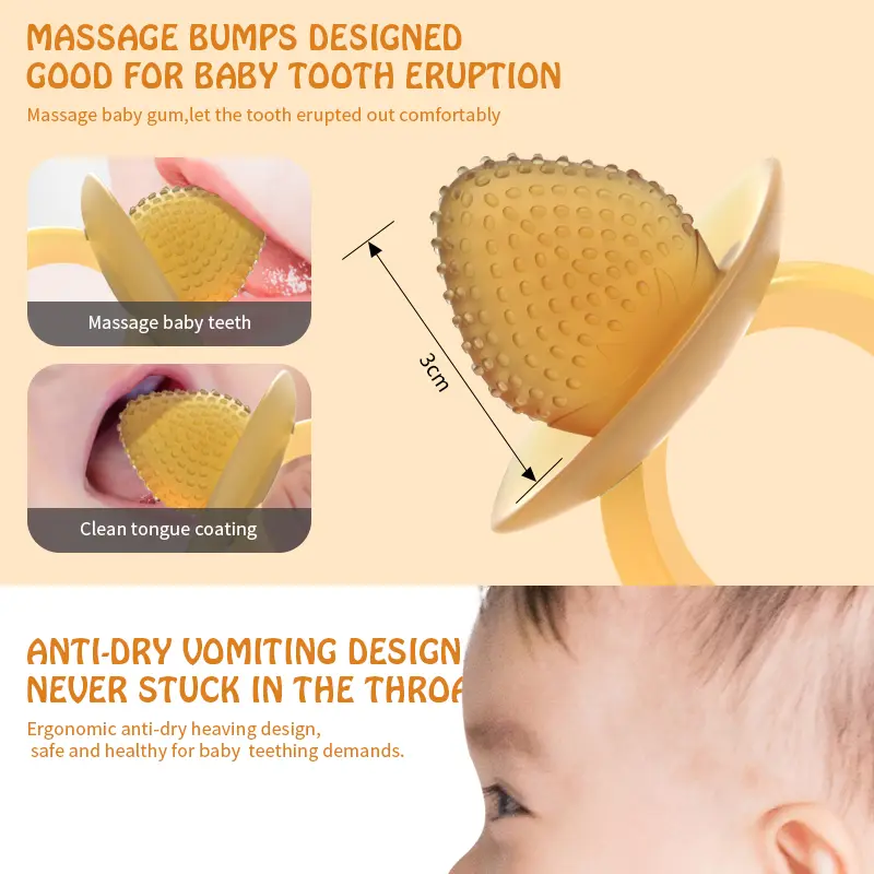 Strawberry Shaped Silicone Baby Teether
