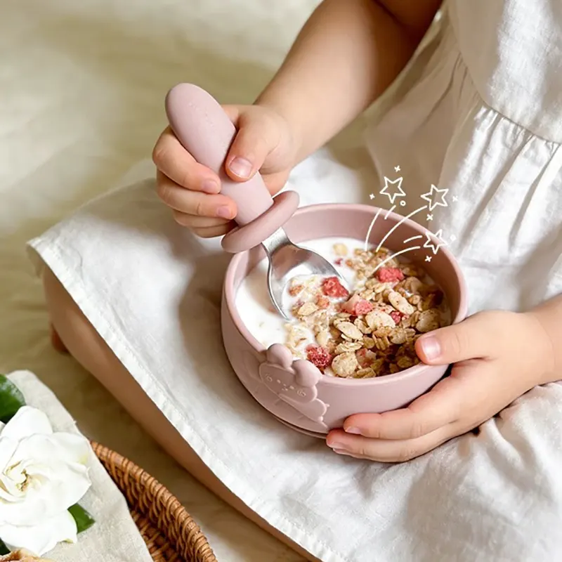 Bunny Shaped Silicone Baby Feeding Set