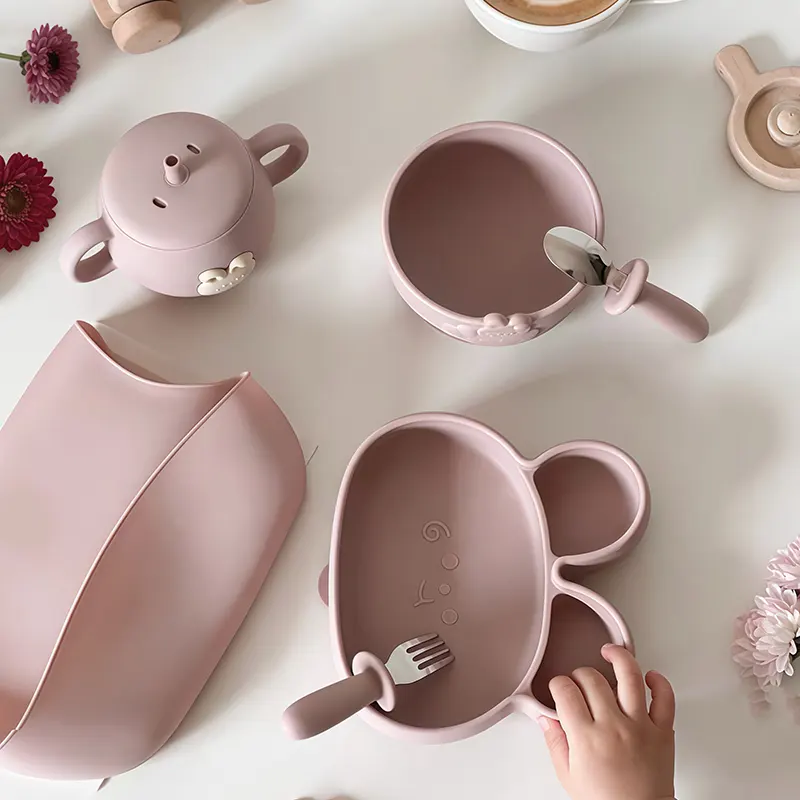 Bunny Shaped Silicone Baby Feeding Set