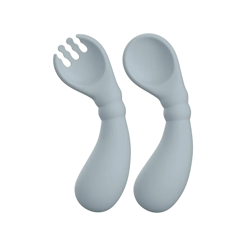 Curved Silicone Fork and Spoon Set