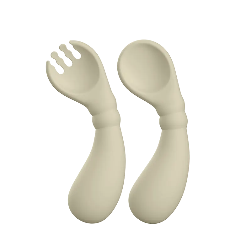 Curved Silicone Fork and Spoon Set