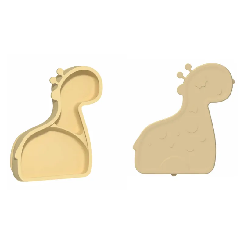 Giraffe Shaped Silicone Baby Feeding Set