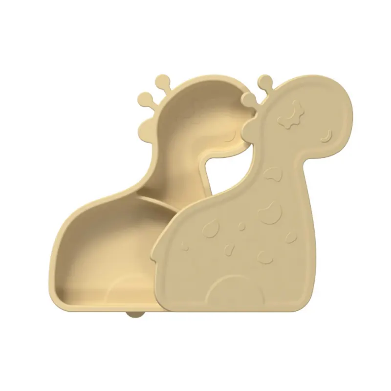 Giraffe Shaped Silicone Baby Plate