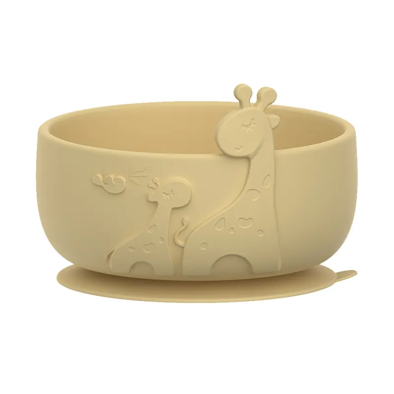 Giraffe Shaped Suction Silicone Baby Bowl