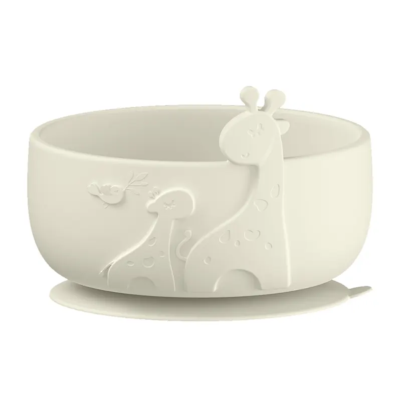 Giraffe Shaped Suction Silicone Baby Bowl