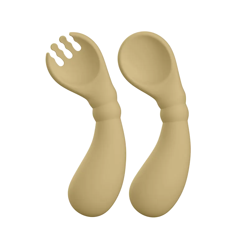 Curved Silicone Fork and Spoon Set