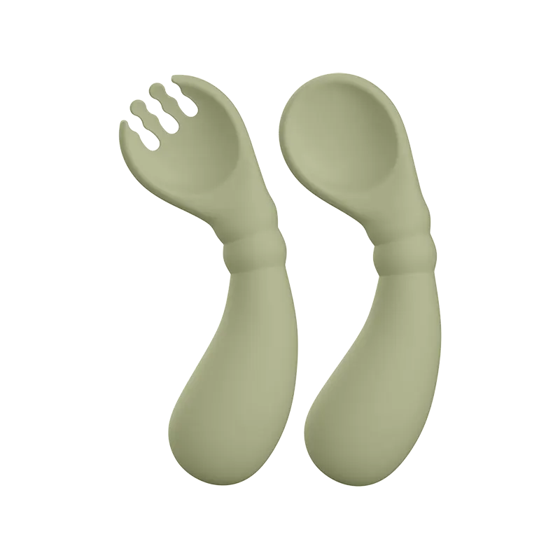 Curved Silicone Fork and Spoon Set