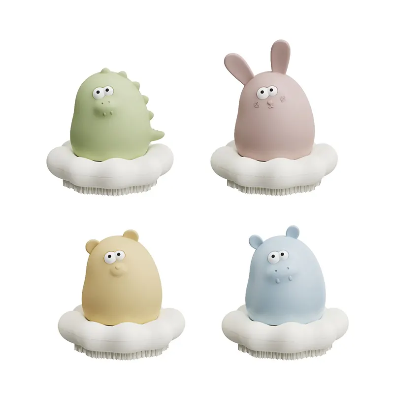 Dinosaur Shape Baby Bath Toy with Brush