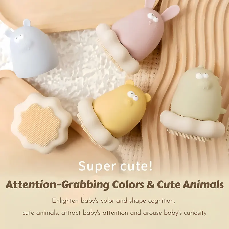 Bunny Shape Baby Bath Toy with Brush
