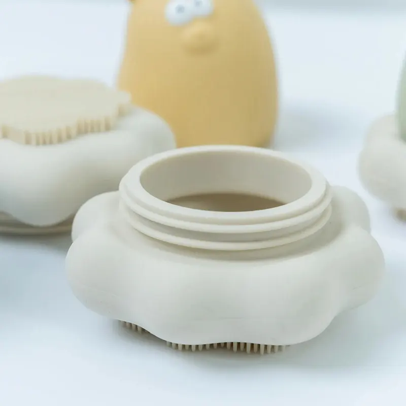 Bear Shape Baby Bath Toy with Brush