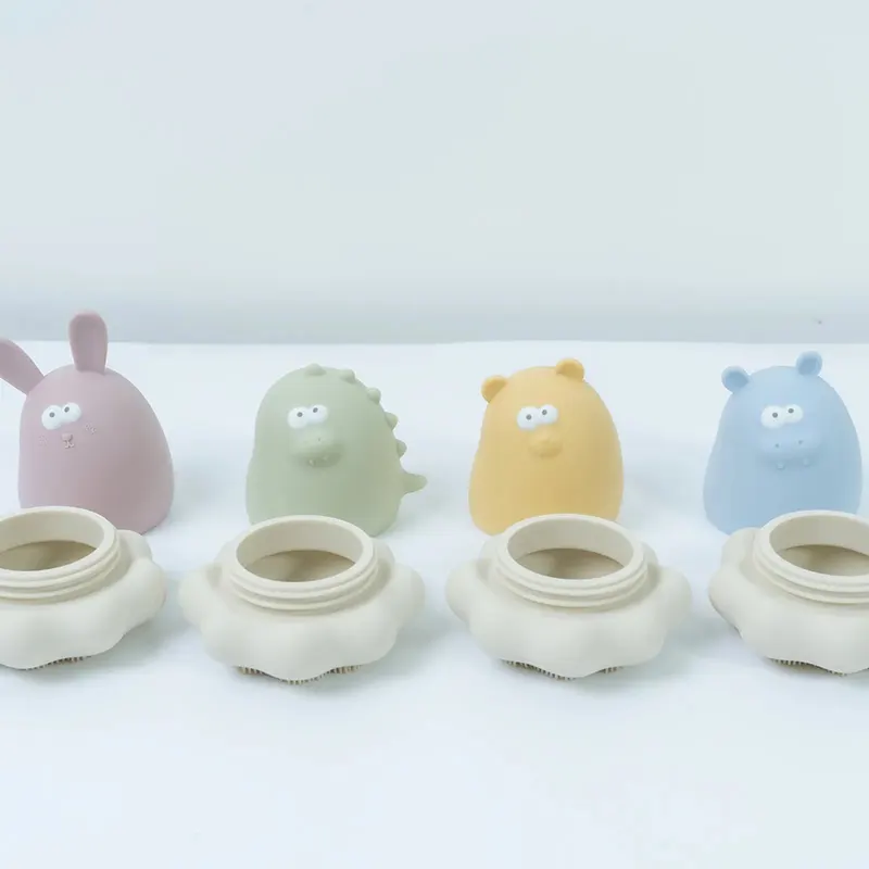 Dinosaur Shape Baby Bath Toy with Brush