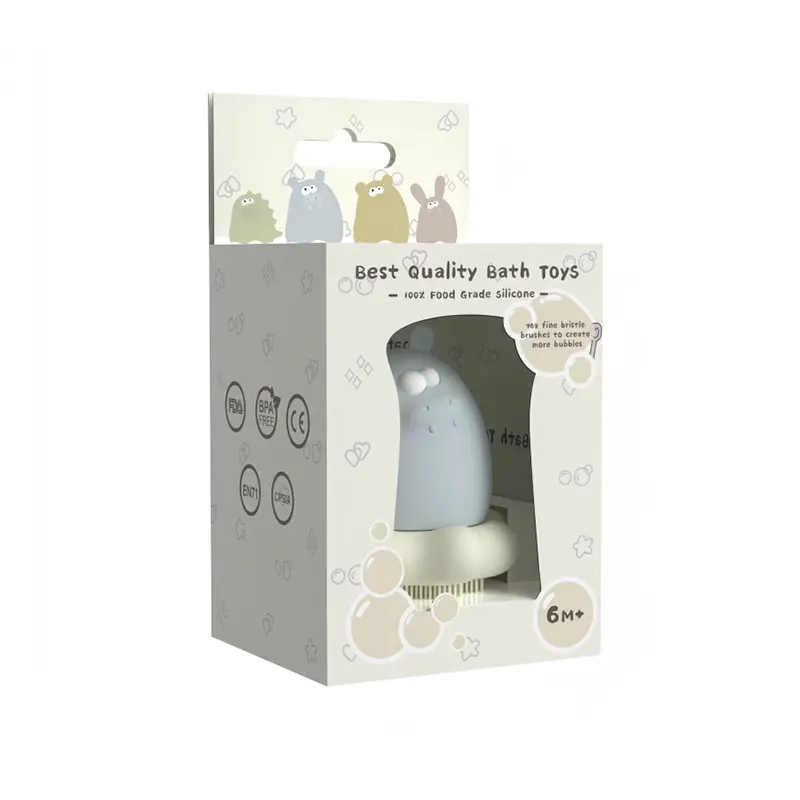 Hippo Shape Baby Bath Toy with Brush