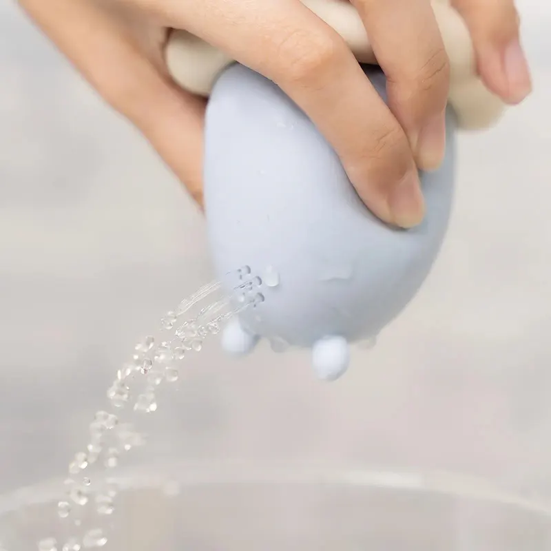 Bear Shape Baby Bath Toy with Brush